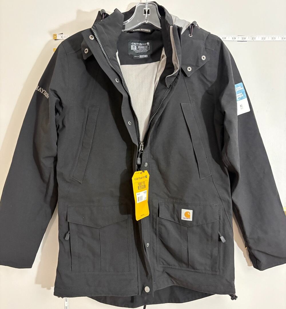 Carhartt Women's XS Storm Defender Waterproof Rain Jacket Black NWT OJ2382-W